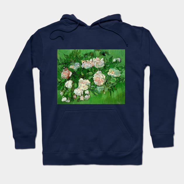 Still Life: Pink Roses by Vincent van Gogh Hoodie by MasterpieceCafe